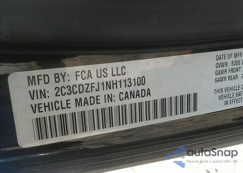 2022 Dodge Challenger R/T Scat Pack from USA, damaged, VIN 2C3CDZFJ1NH113100